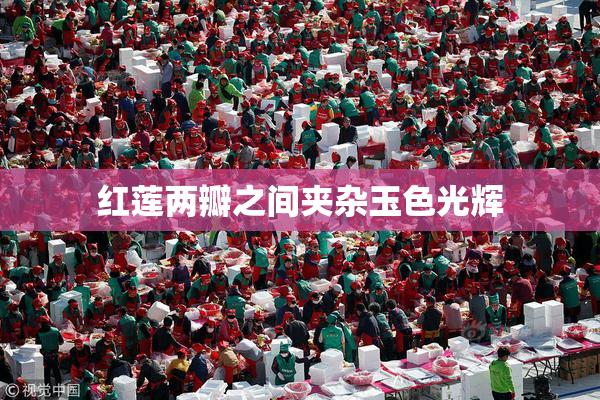 红莲两瓣之间夹杂玉色光辉