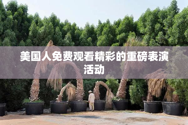 美国人免费观看精彩的重磅表演活动