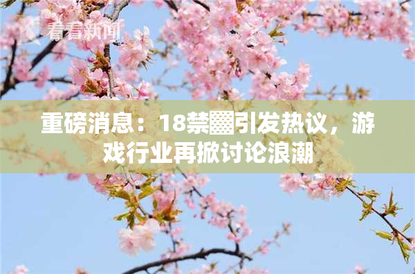 重磅消息：18禁▓引发热议，游戏行业再掀讨论浪潮