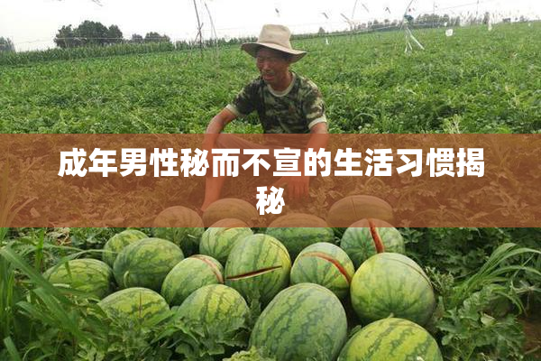 成年男性秘而不宣的生活习惯揭秘