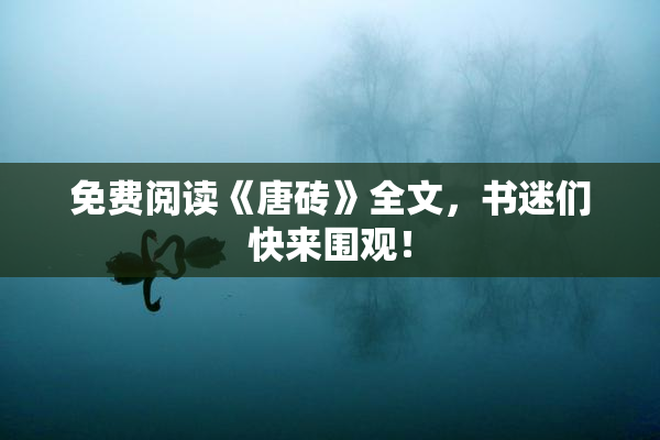 免费阅读《唐砖》全文，书迷们快来围观！