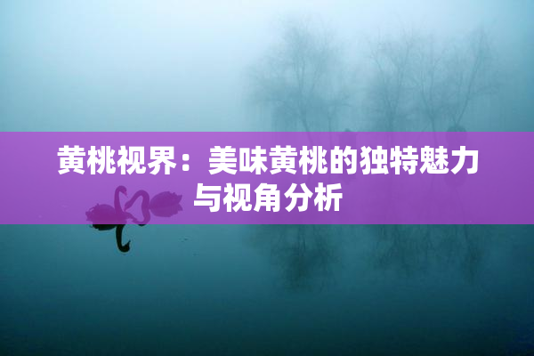 黄桃视界：美味黄桃的独特魅力与视角分析