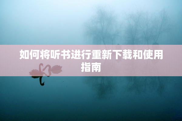 如何将听书进行重新下载和使用指南