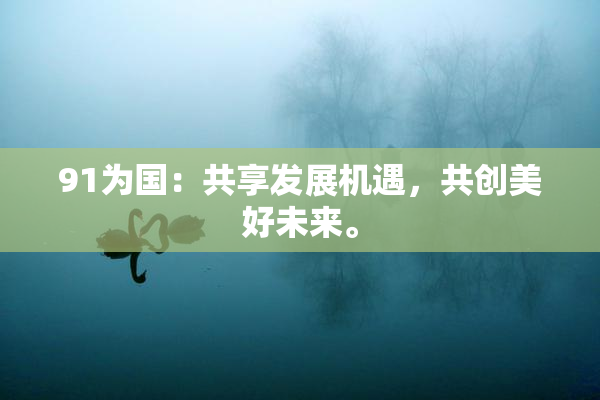 91为国：共享发展机遇，共创美好未来。