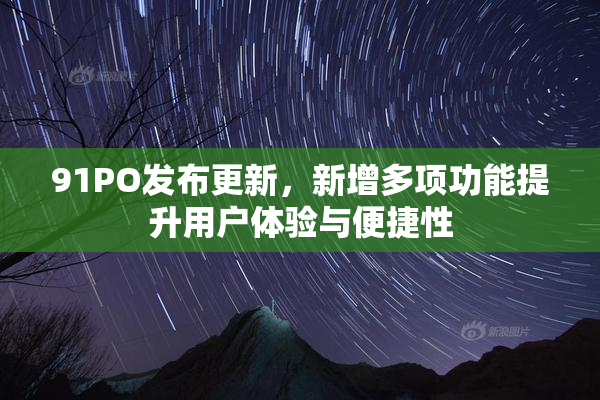 91PO发布更新，新增多项功能提升用户体验与便捷性