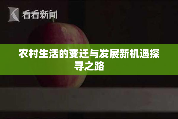 农村生活的变迁与发展新机遇探寻之路