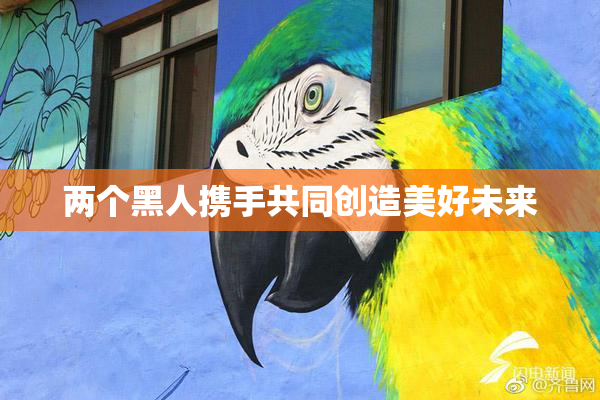 两个黑人携手共同创造美好未来