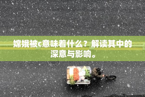 嫦娥被c意味着什么？解读其中的深意与影响。