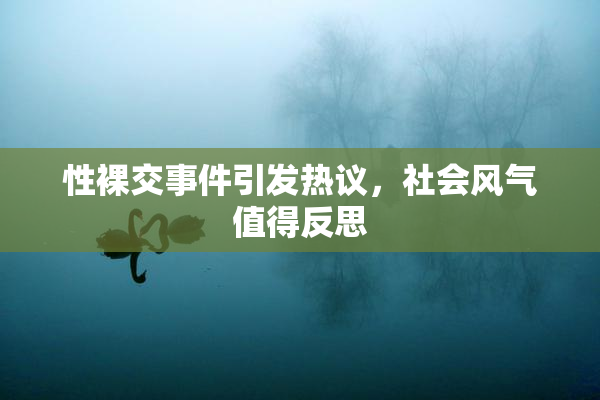 性裸交事件引发热议，社会风气值得反思