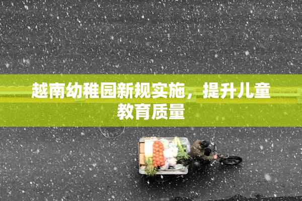 越南幼稚园新规实施，提升儿童教育质量