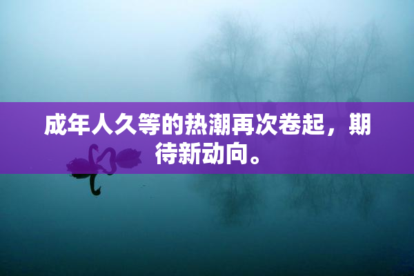 成年人久等的热潮再次卷起，期待新动向。