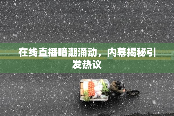 在线直播暗潮涌动，内幕揭秘引发热议