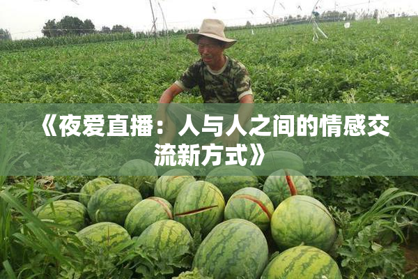 《夜爱直播：人与人之间的情感交流新方式》