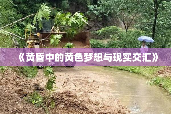 《黄昏中的黄色梦想与现实交汇》