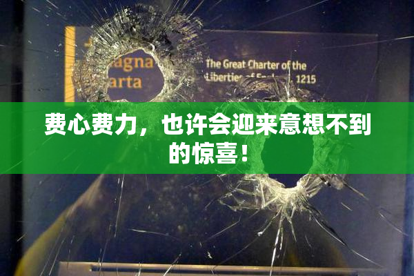 费心费力，也许会迎来意想不到的惊喜！
