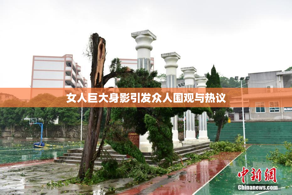 女人巨大身影引发众人围观与热议