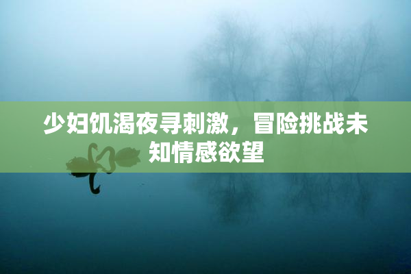 少妇饥渴夜寻刺激，冒险挑战未知情感欲望