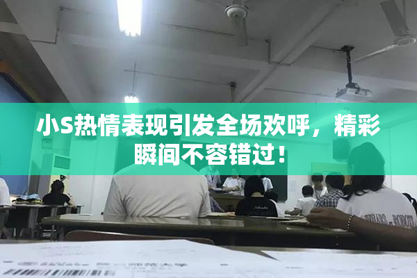 小S热情表现引发全场欢呼，精彩瞬间不容错过！