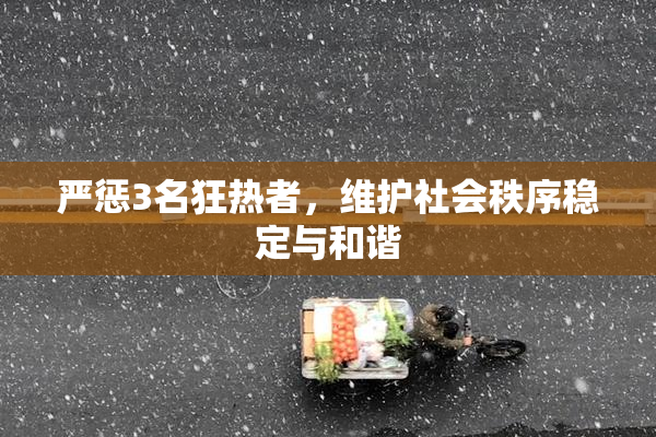 严惩3名狂热者，维护社会秩序稳定与和谐