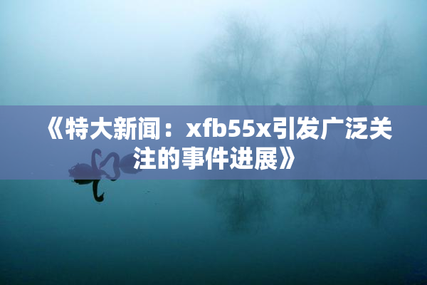 《特大新闻：xfb55x引发广泛关注的事件进展》