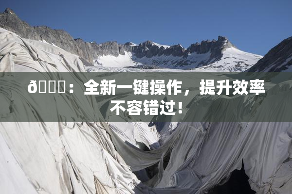 🔞：全新一键操作，提升效率不容错过！