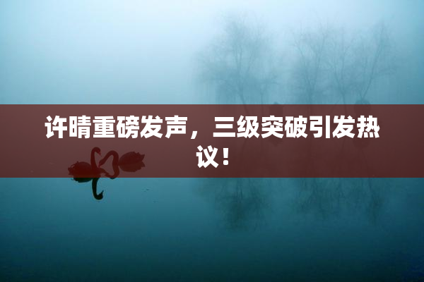 许晴重磅发声，三级突破引发热议！