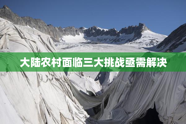 大陆农村面临三大挑战亟需解决