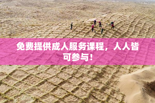 免费提供成人服务课程，人人皆可参与！