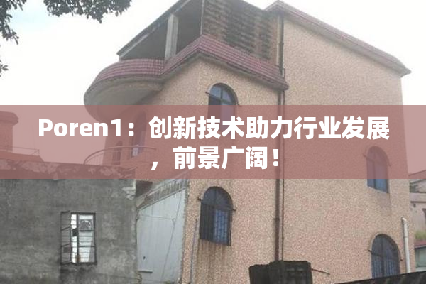 Poren1：创新技术助力行业发展，前景广阔！