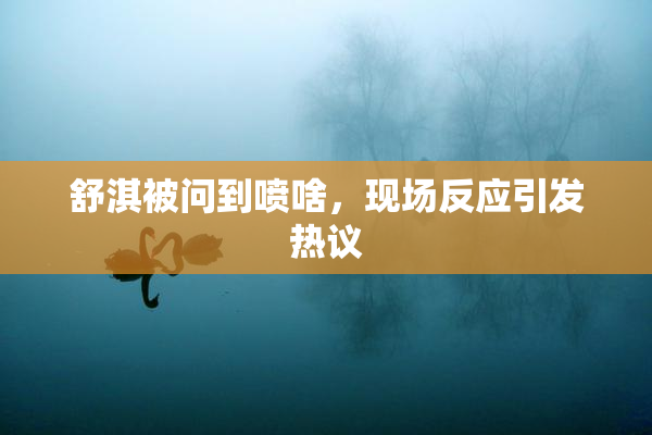 舒淇被问到喷啥，现场反应引发热议