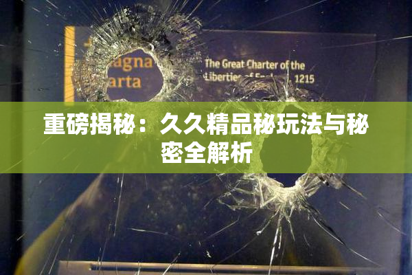 重磅揭秘：久久精品秘玩法与秘密全解析