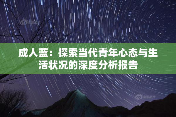 成人蓝：探索当代青年心态与生活状况的深度分析报告