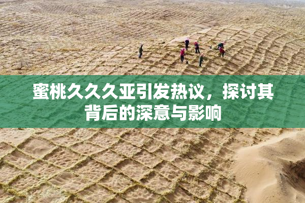 蜜桃久久久亚引发热议，探讨其背后的深意与影响