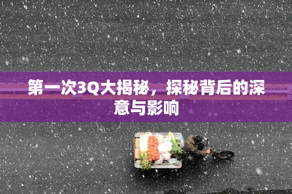 第一次3Q大揭秘，探秘背后的深意与影响