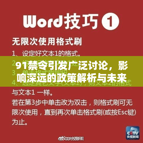 91禁令引发广泛讨论，影响深远的政策解析与未来展望