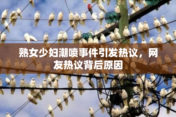 熟女少妇潮喷事件引发热议，网友热议背后原因