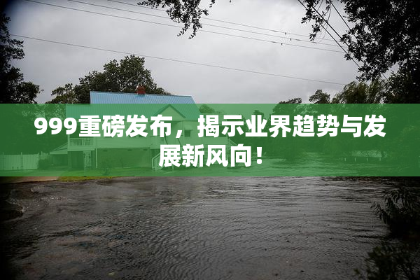 999重磅发布，揭示业界趋势与发展新风向！