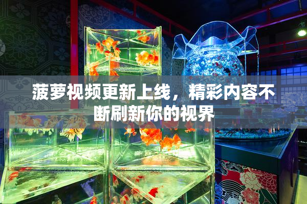 菠萝视频更新上线，精彩内容不断刷新你的视界