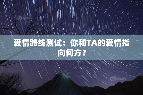 爱情路线测试：你和TA的爱情指向何方？