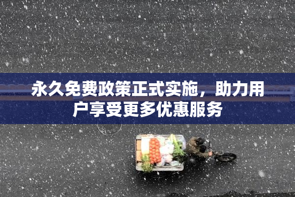 永久免费政策正式实施，助力用户享受更多优惠服务