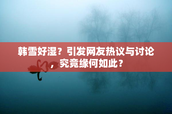 韩雪好湿？引发网友热议与讨论，究竟缘何如此？