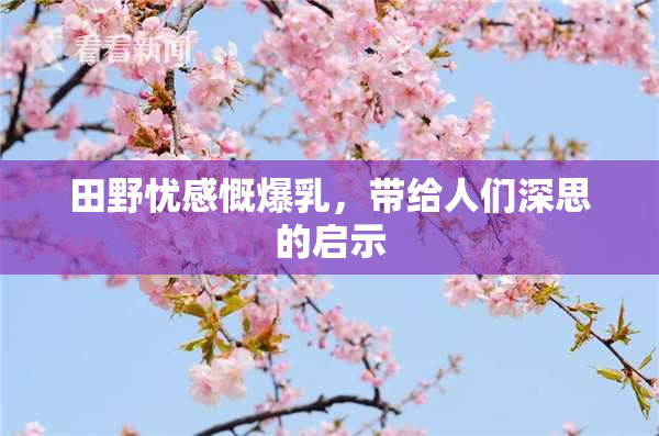 田野忧感慨爆乳，带给人们深思的启示