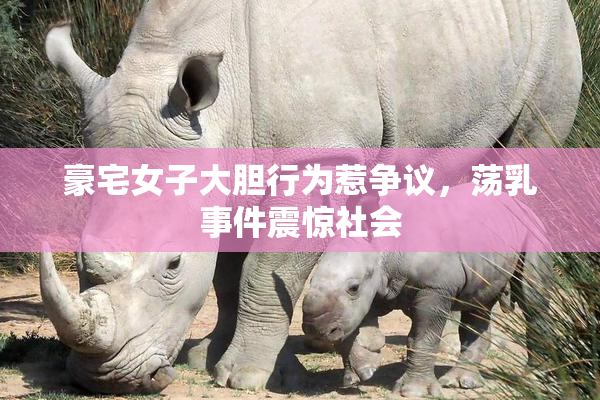 豪宅女子大胆行为惹争议，荡乳事件震惊社会