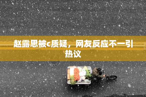 赵露思被c质疑，网友反应不一引热议